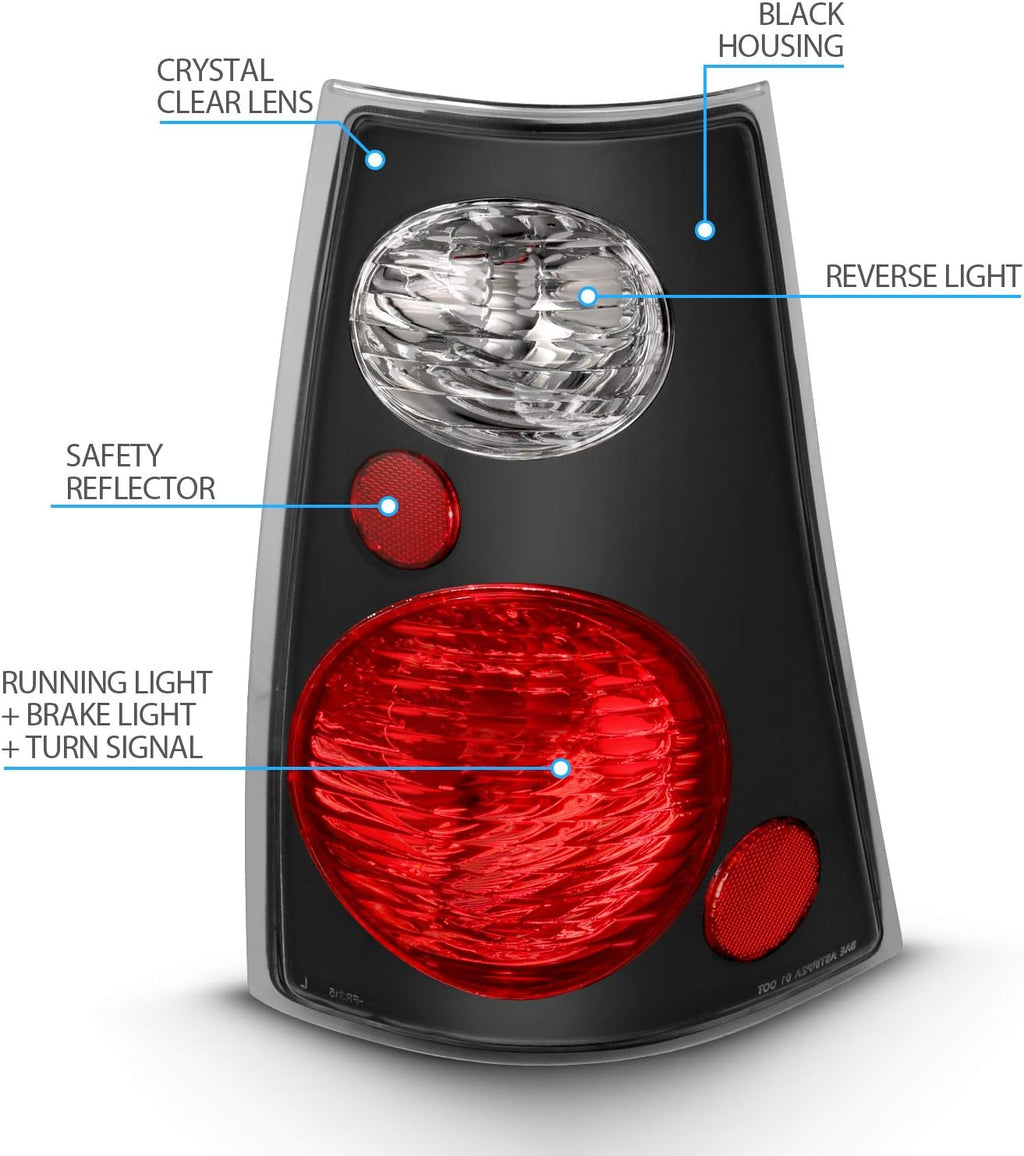 Black Replacement Brake Tail Lights Set B656208