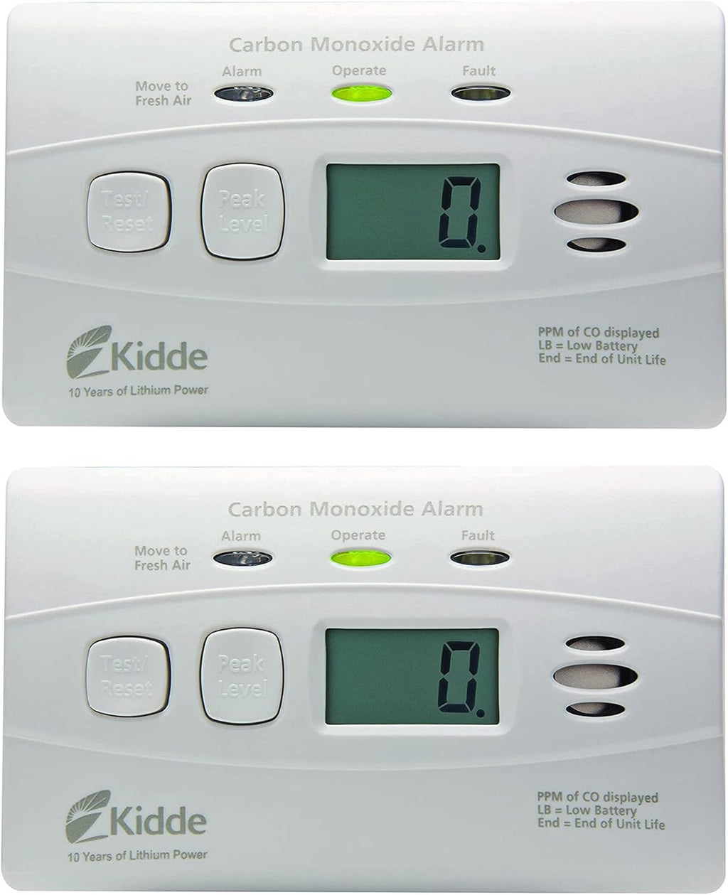 Carbon Monoxide Detector with Lithium Battery, Digital Display, Pack of 2 B770