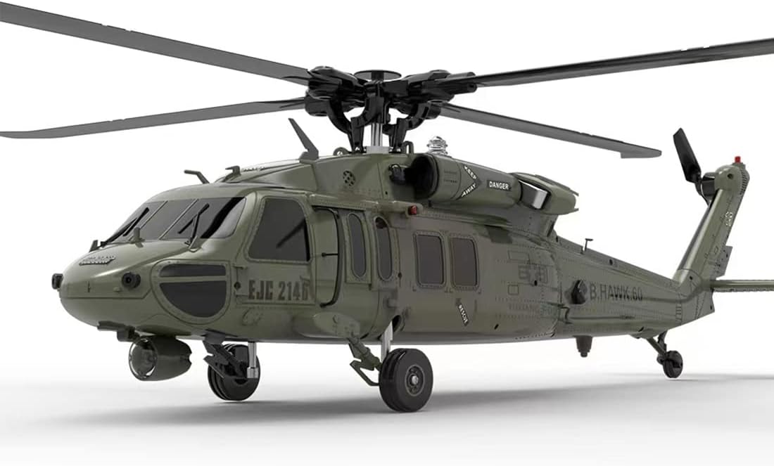2.4G 6CH Brushless Direct Drive Remote Control Military Helicopter Q654