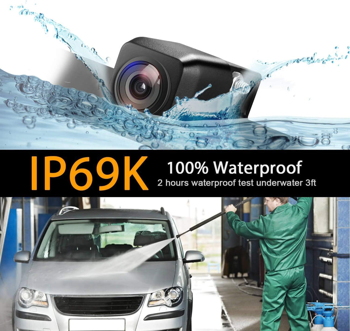 1280x720p Reversing Camera Rear View Backup Camera Pack of 2 V94896