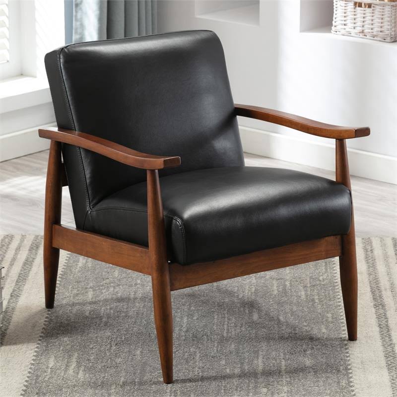 Black Leather Accent Chair K510