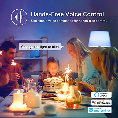 4 Count Smart WiFi Light Bulbs, Multicolor A19 9W 800 Lumens G49073