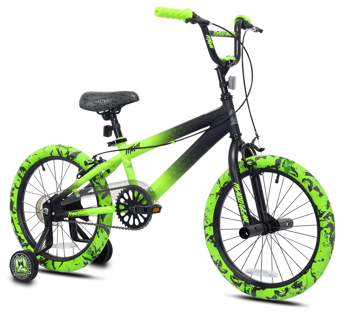 18" Black and Green BMX Bike I23145