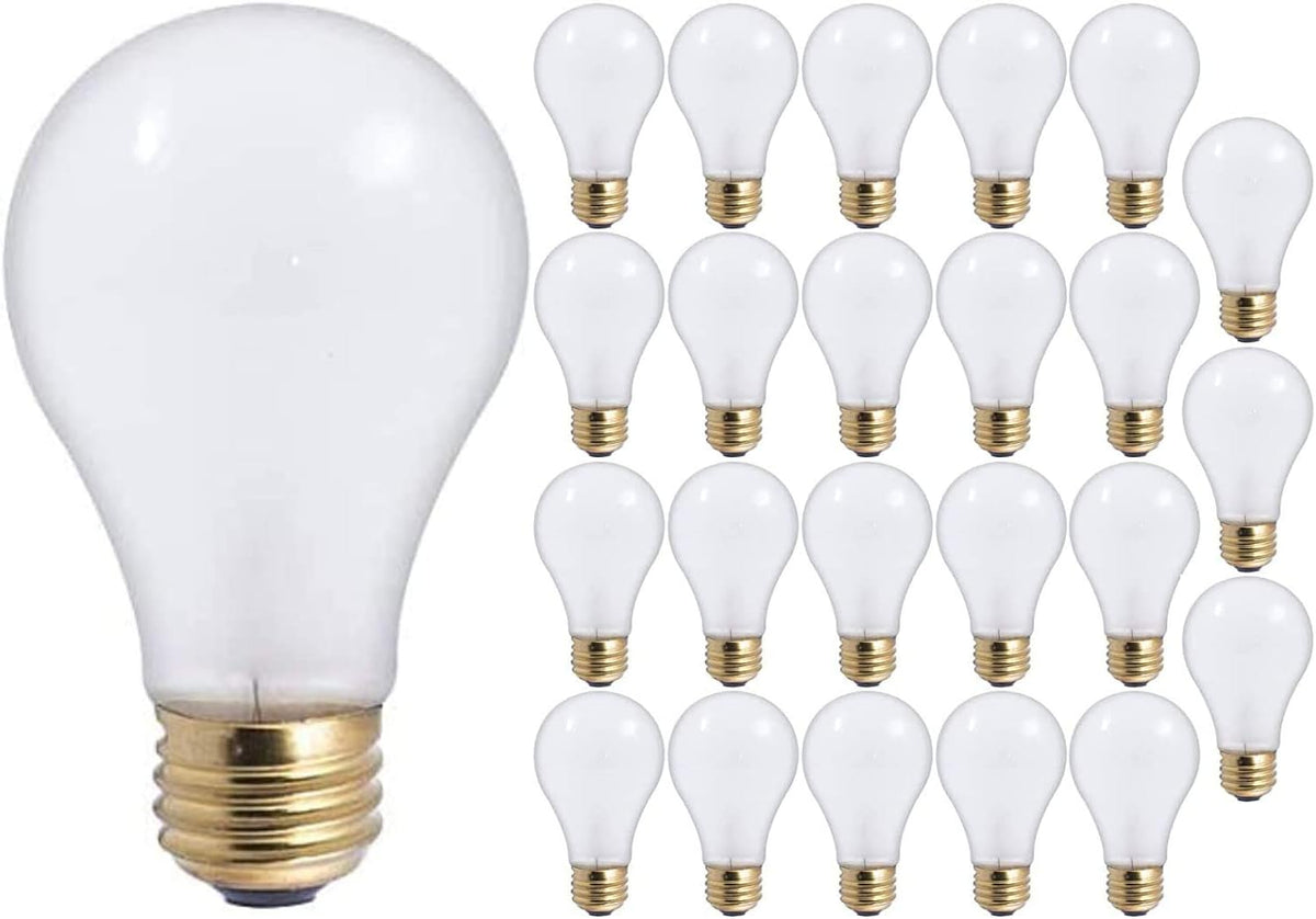 60 Watt A19 Medium Base 130 Volt Rough Service Incandescent E26 Bulb 24 Pack Y1819