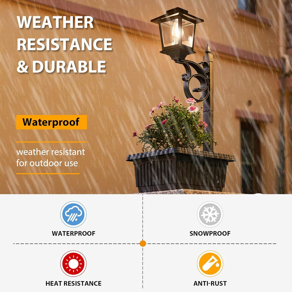 63" Aluminum Solar Lamp Post Lights Outdoor 2 Pack and 2 in 1 Outdoor Solar Lamp Post Light with Planter E74836