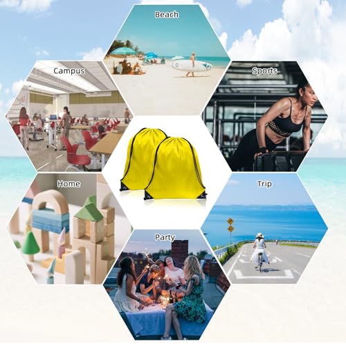 40 Pack Drawstring Backpacks Waterproof Nylon Cinch Bags Lightweight Reusable Sports Sack H4530