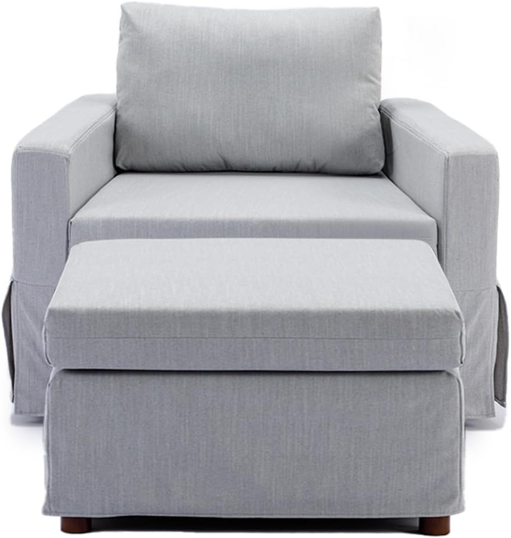 Light Grey Single Seat Module Sofa with 1 Ottoman G8893