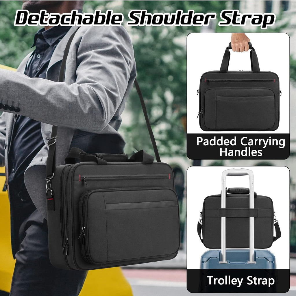 Double-layer Portable Printer Storage Bag with Laptop Layer and Shoulder Strap V17109