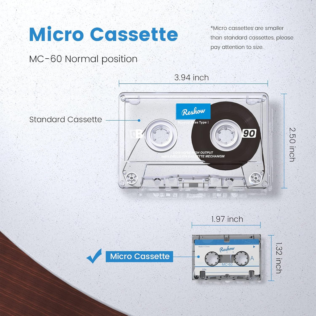 3 Pack Micro Cassette Tapes Blank for Recording MC-60 Minutes J560825