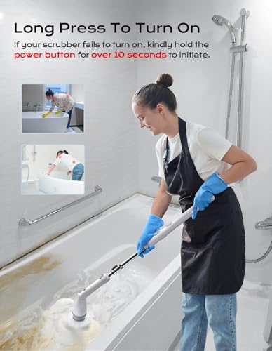 Cordless Electric Spin Scrubber with 2 Adjustable Speeds and 4 Replaceable Heads W52601