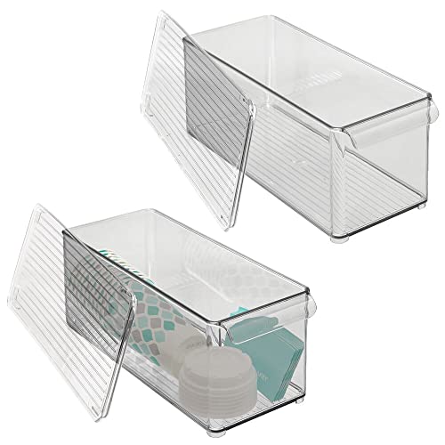 Clear Plastic 2 Pack Food Storage Container Bin with Lid I58764