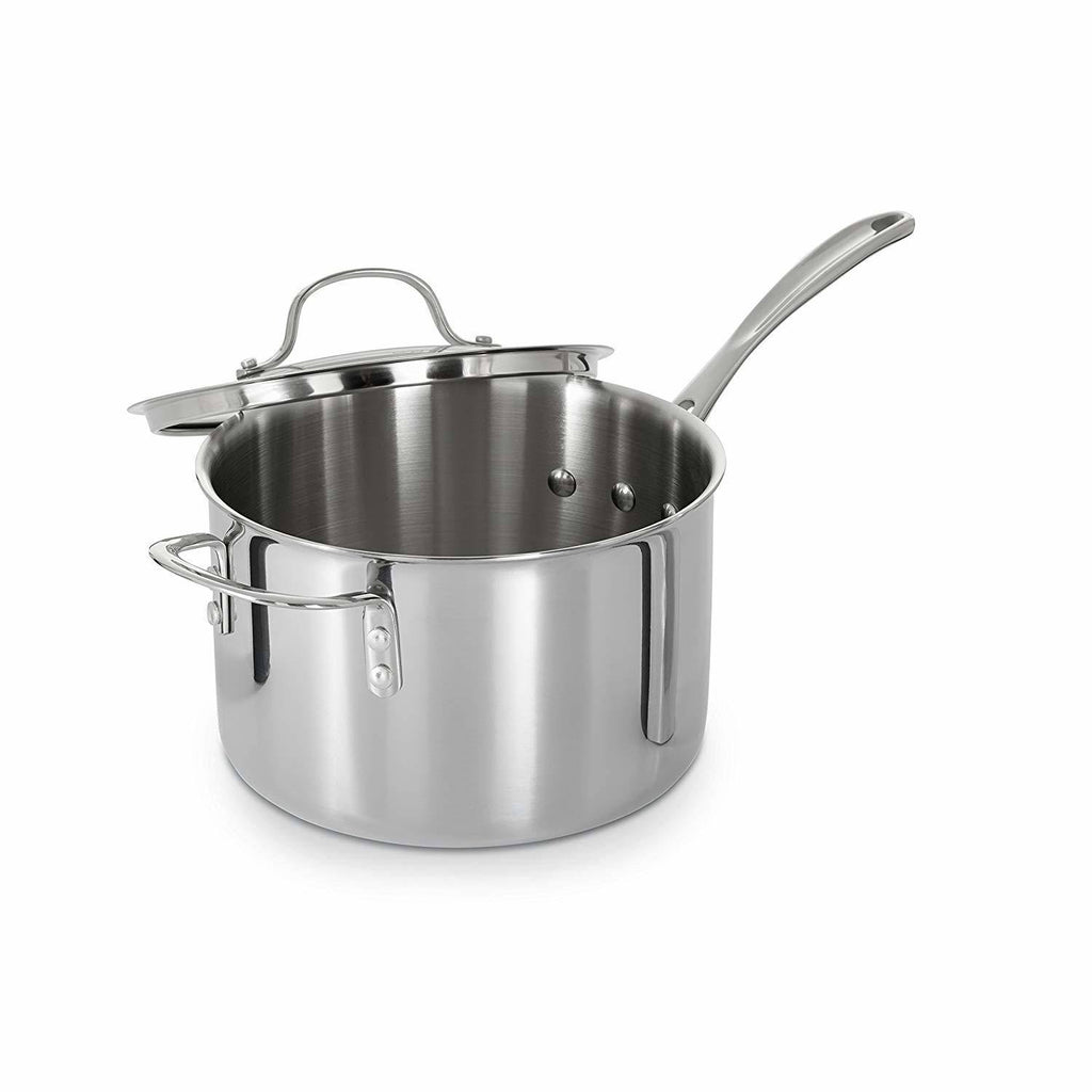 Tri-Ply Stainless Steel 4-1/2-Quart Sauce Pan with Cover T13487