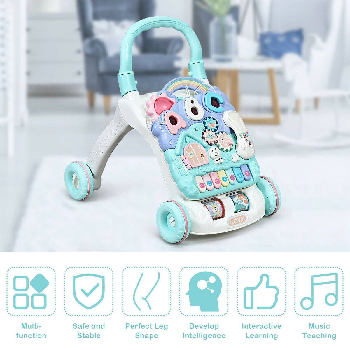 Sit-to-Stand Learning Walker Musical Toy H6476