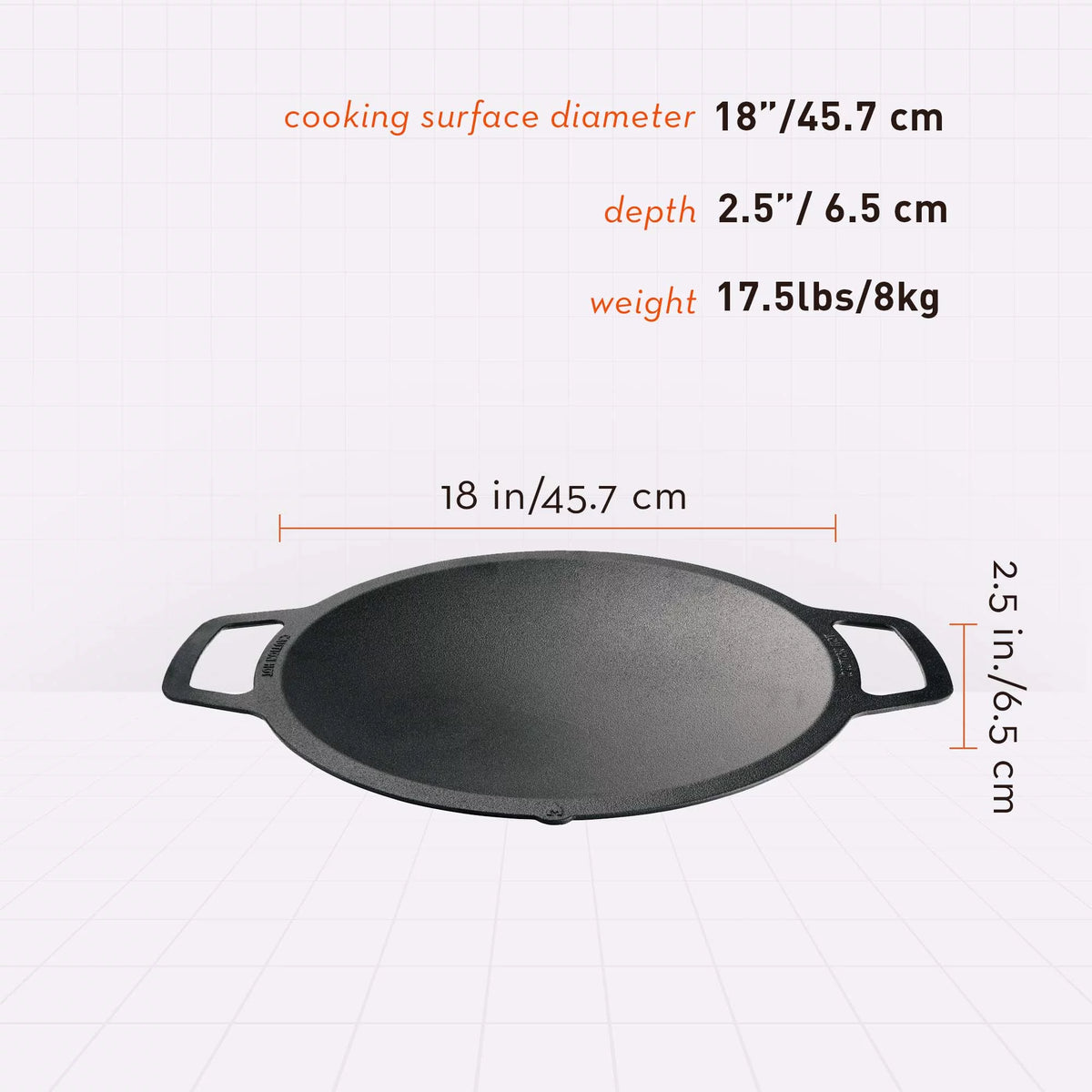 Large Cast Iron Wok Top, 18", 2.5" Depth Z252