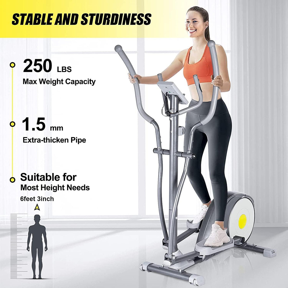 Adjustable Magnetic Elliptical Cross Trainer with LCD Monitor G8961