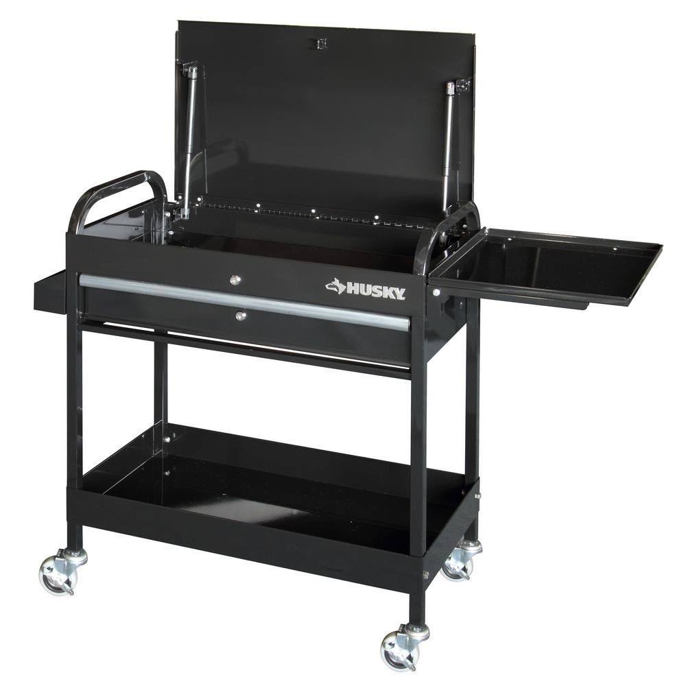 Black 1-Drawer Tool Utility Cart S469460