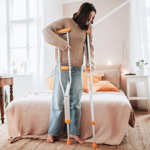 Aluminum Adjustable Lightweight Walking Crutch, 1-Pair, Medium F4764