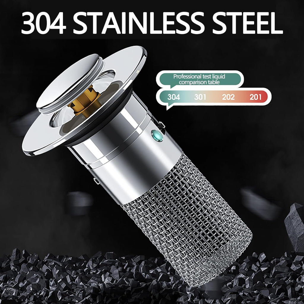 2PCS 304 Stainless Steel Pop-Up Sink Drain Strainer with Removable Filter Basket Z535396