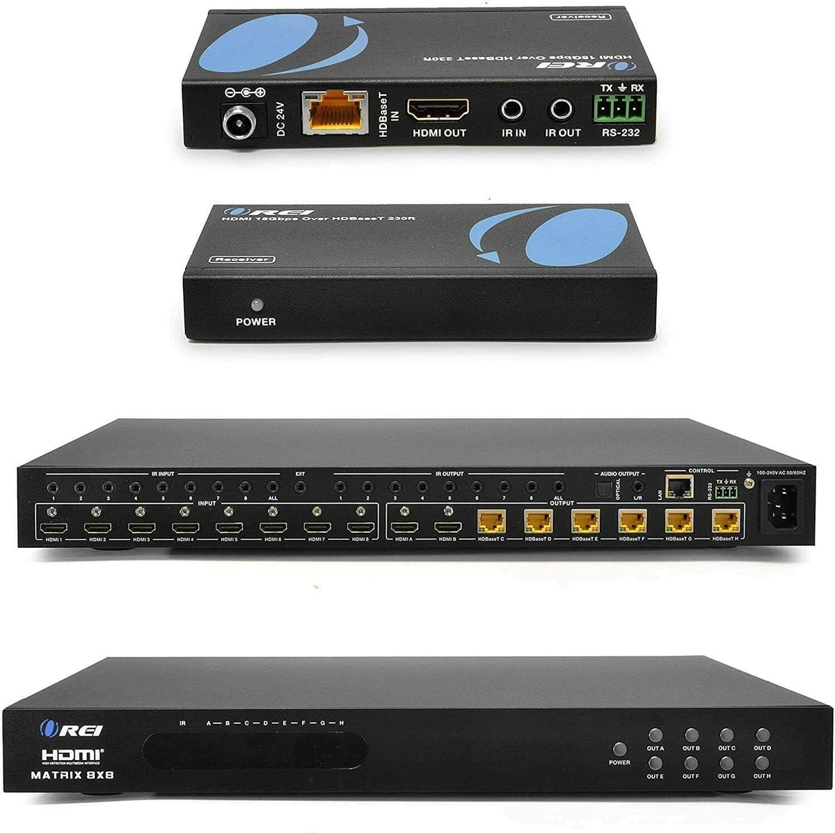 4K 4x4 HDMI Extender Matrix with 4 Receivers W44406
