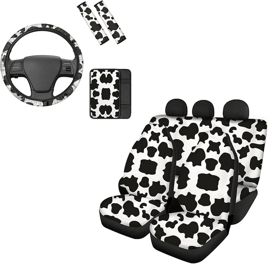 Red Lips Car Seat Covers Full Set with Steering Wheel Cover X323811