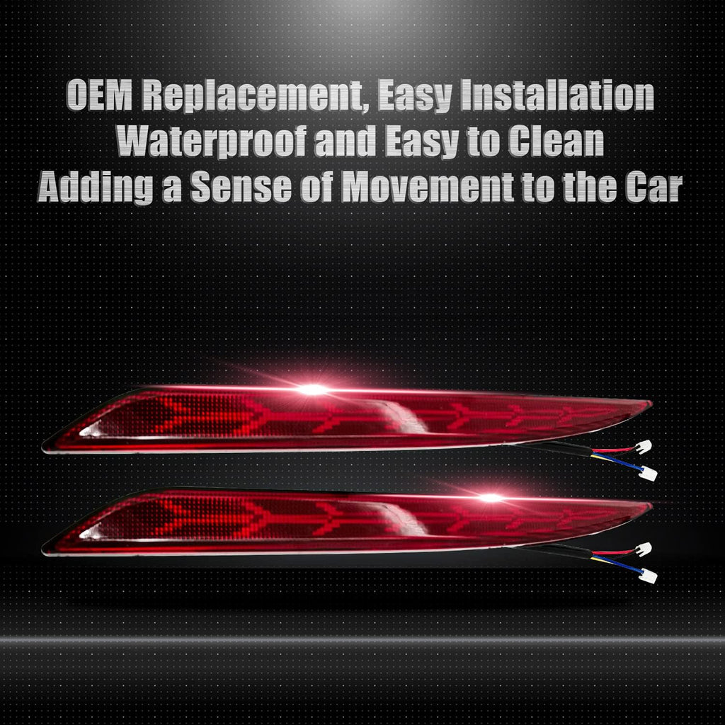 LED Rear Fog Lights Reflector Lamps for Tesla Model 3, 2 Pcs R7242