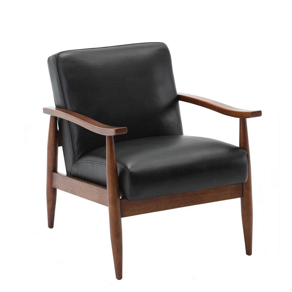 Black Leather Accent Chair K510