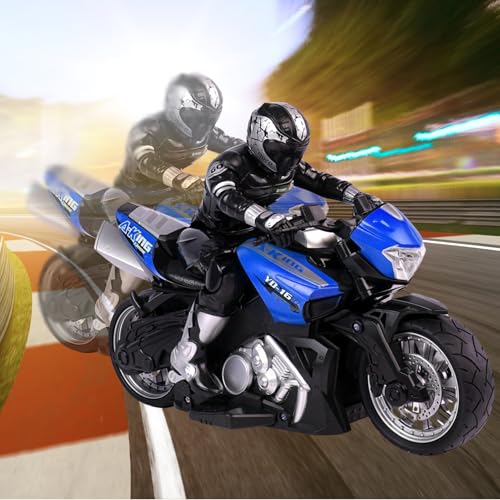 2.4G RC Stunt Motorcycle with Riding Figure 1:10 Scale Green R9816