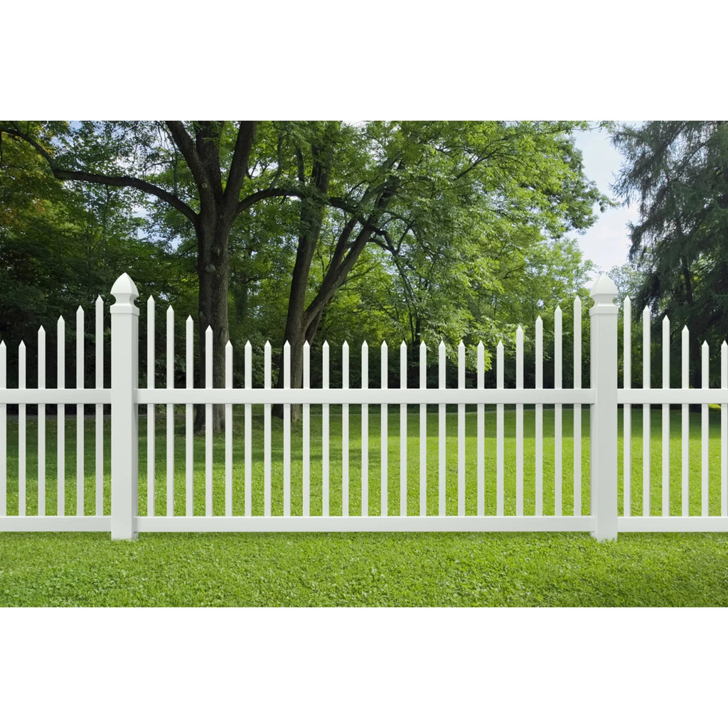 White Vinyl Picket Fence Panel U95022