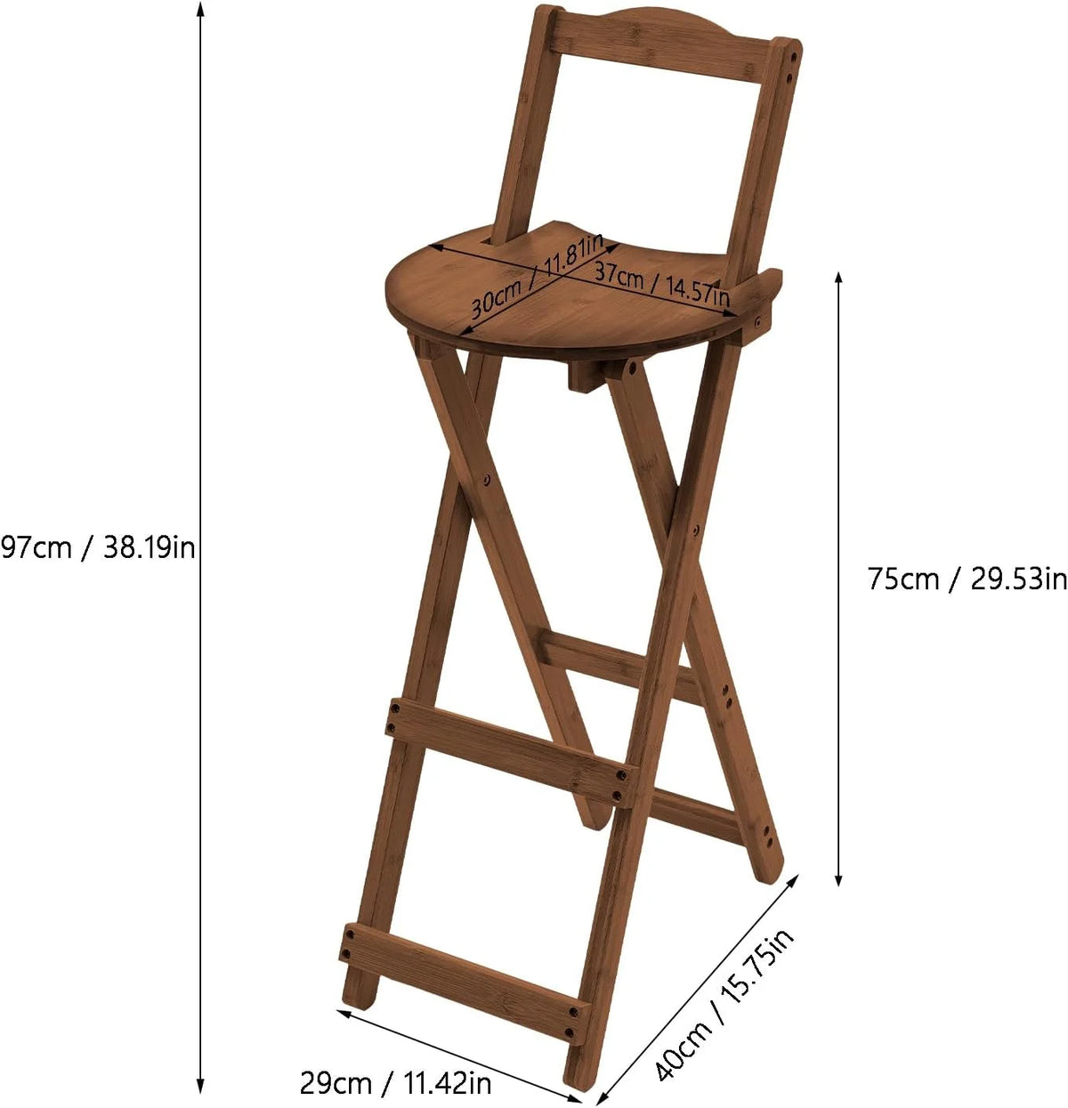 Bamboo Bar Stools Foldable Lightweight Space-saving W78928