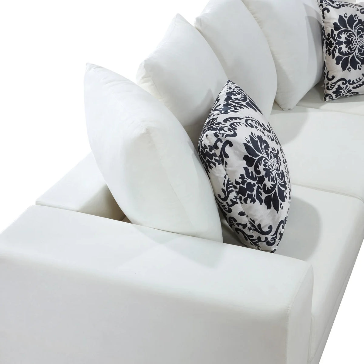 U Shape Velvet Sectional Sofa with Pillows and Chaise Lounge O856