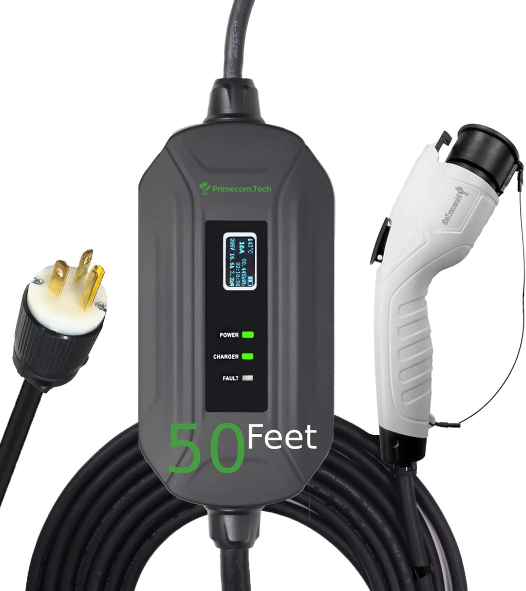 Portable Level 2 Electric Vehicle Charger, 16Amp, 30 Feet T81585