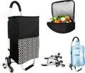 3 in 1 Insulated Shopping Cart Stair Climbing Utility Cart Rolling Cooler with Adjustable Bungee Cord Waterproof Lightweight (Black) Z962