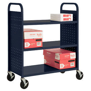 Navy Blue Book Cart H3641