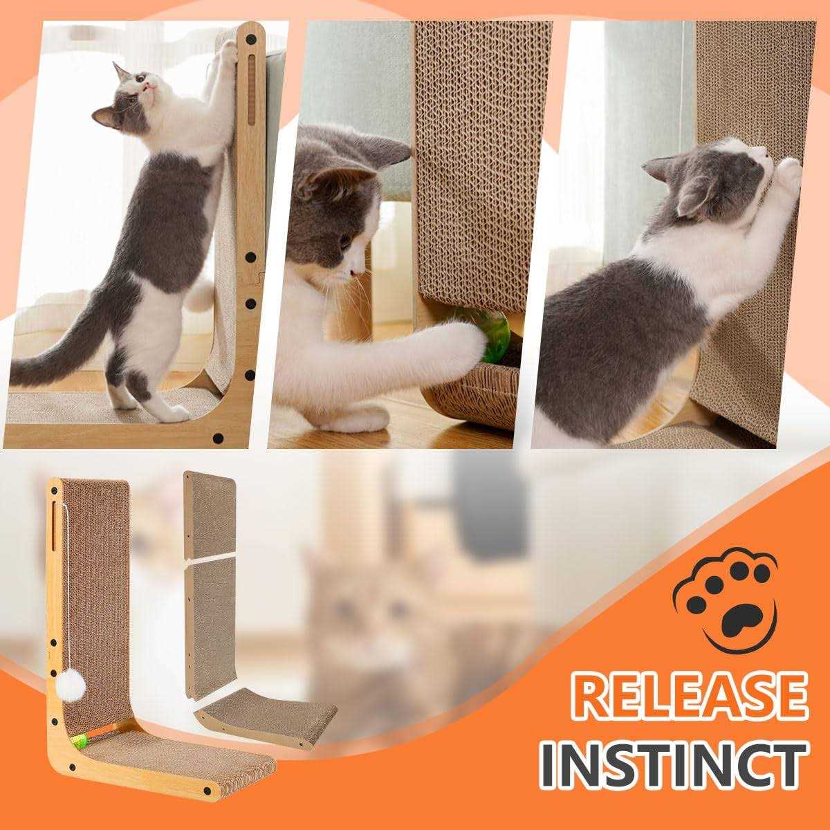 Cardboard Cat Scratcher with Ball Toy K7646