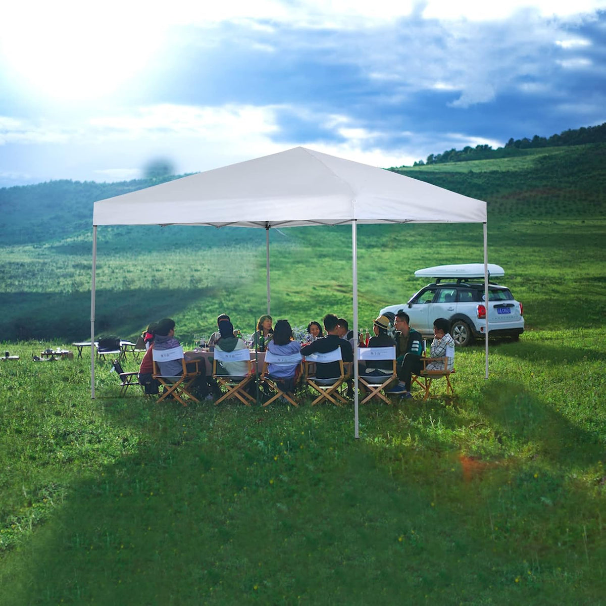 10 x 10ft Blue Pop Up Canopy Tent with Carry Bag J188