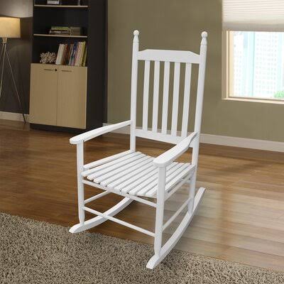 White Wooden Porch Rocker Chair N2496