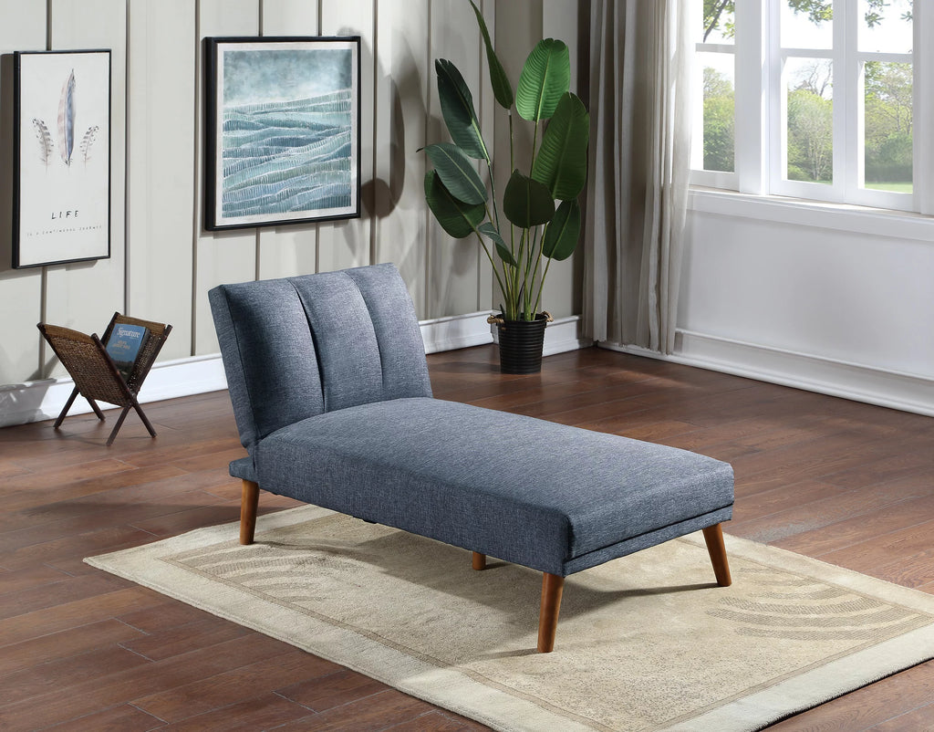 Navy Polyfiber Sectional Sofa with Chaise S55141