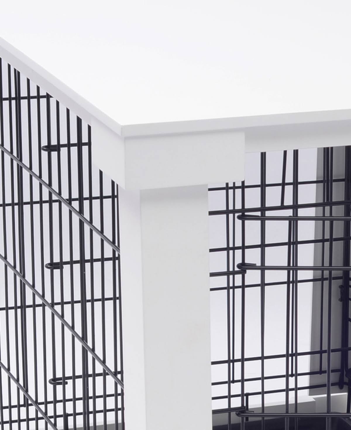 White Large Cage with Crate Cover Y604