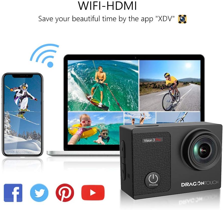 4K Waterproof Action Camera with Remote Control and Helmet Accessories Kit Pack of 2 A105