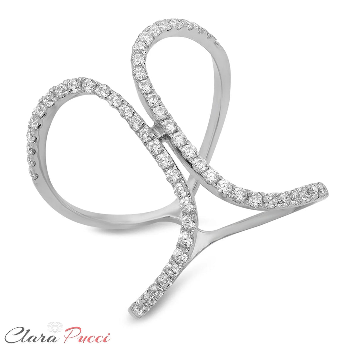 18K White Gold Diamond Engagement Ring size 5 G529