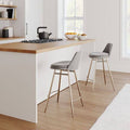 Ink Blue Distressed Velvet Counter Stool A271