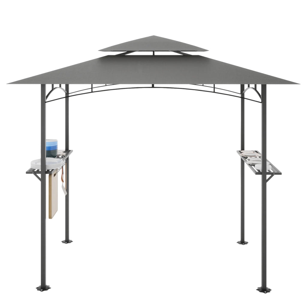 Patio BBQ Grill Gazebo Canopy with 2 Tier, Flame Retardant Cover Y854