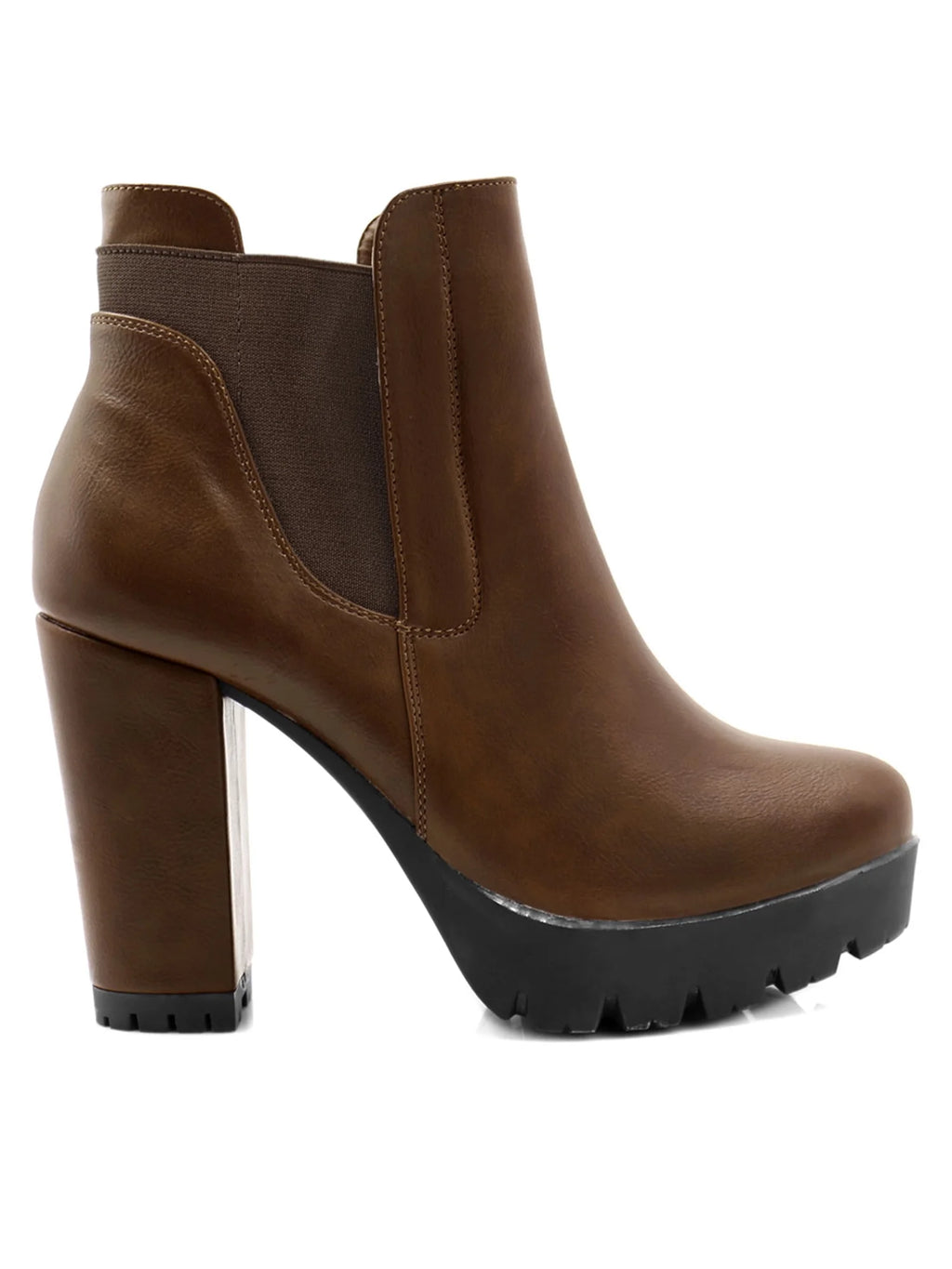 Chunky High Heel Platform Zipper Chelsea Boots K617
