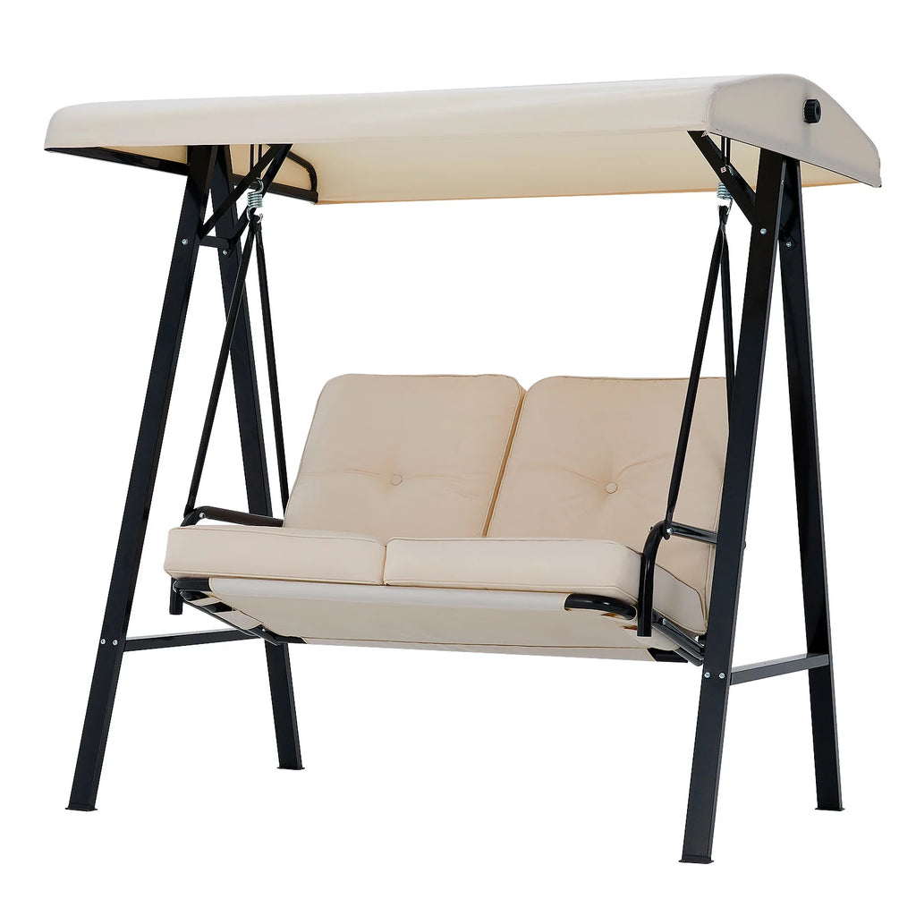 Beige Steel Outdoor Patio Swing Chair R731311