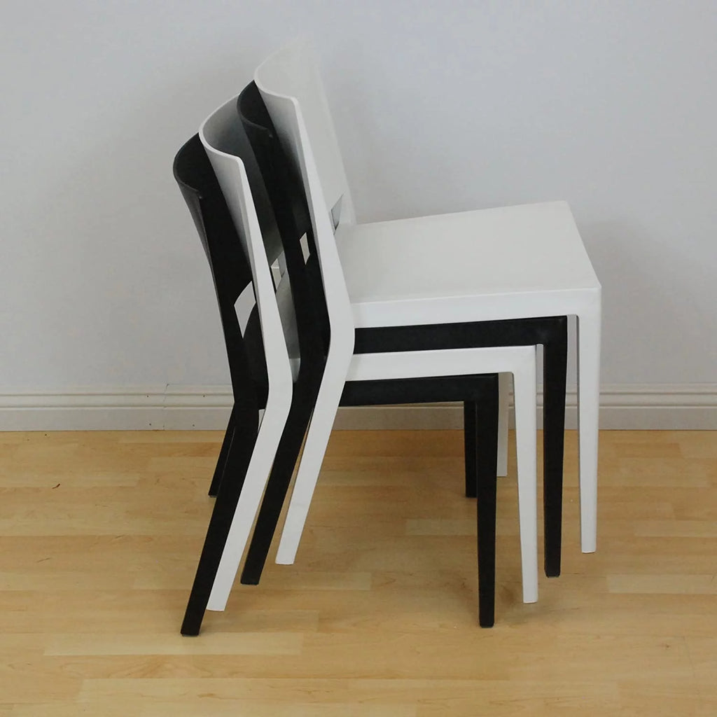 White Molded Plastic Side Chairs Set of 2 K2993