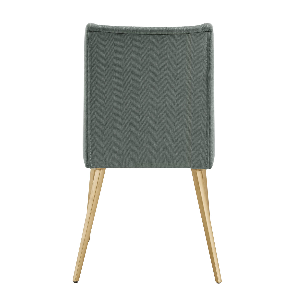 Gold Finished Metal Fabric Upholstered Dining Chairs Set of Two F769983