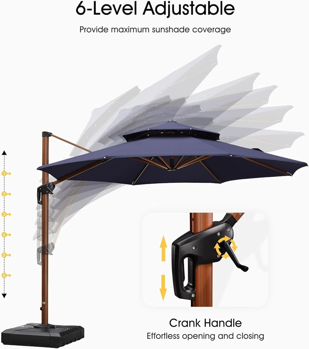 13ft Navy Blue Cantilever Patio Umbrella R1406