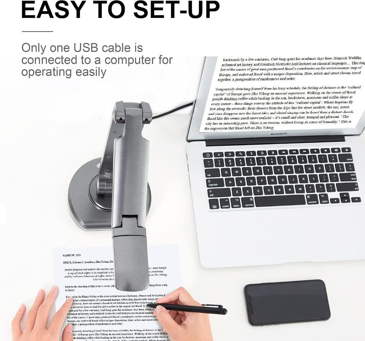8MP HD USB Document Camera with Light D755