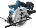 20V 4.0Ah Cordless Circular Saw, 6-1/2", 4000RPM, 0-45° Bevel, with Charger, Vacuum Adaptor, Parallel Guide, Wood Cutting Blades (24T / 40T), Pack of 2 J6858