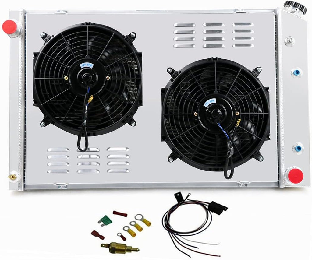4 Row All Aluminum Radiator with 2X12" Fans and Shroud P169905